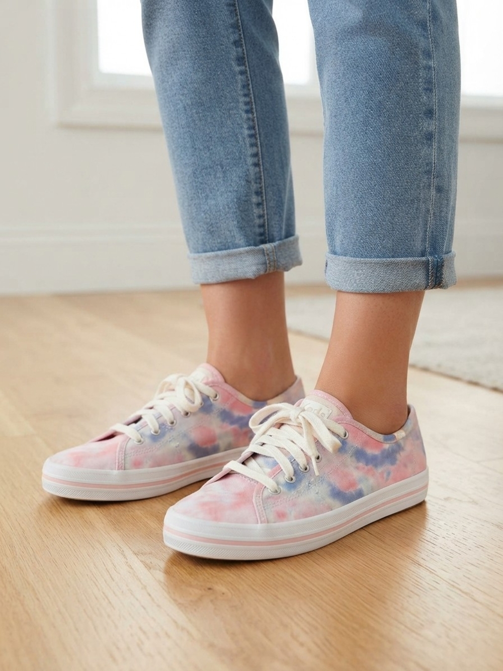 Keds Tie-Dye Canvas Sneakers - Pink & Blue New Without Label